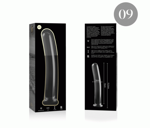 NEBULA SERIES BY IBIZA - MODEL 9 DILDO BOROSILICATE GLASS CLEAR 15.5 CM -O- 2.5 CM