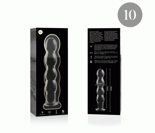 NEBULA SERIES BY IBIZA - MODEL 10 DILDO BOROSILICATE GLASS CLEAR 16.5 CM -O- 3.5 CM