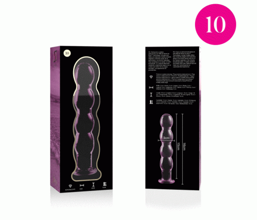 NEBULA SERIES BY IBIZA - MODEL 10 DILDO BOROSILICATE GLASS PINK 16.5 CM -O- 3.5 CM