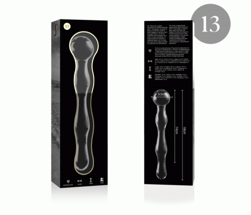 NEBULA SERIES BY IBIZA - MODEL 13 DILDO BOROSILICATE GLASS CLEAR 18 CM -O- 3.5 CM