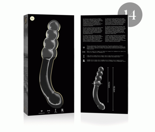 NEBULA SERIES BY IBIZA - MODEL 14 DILDO BOROSILICATE GLASS CLEAR 18.5 CM -O- 3 CM