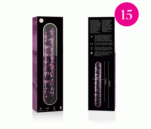 NEBULA SERIES BY IBIZA - MODEL 15 DILDO BOROSILICATE GLASS PINK 18.5 CM -O- 3 CM