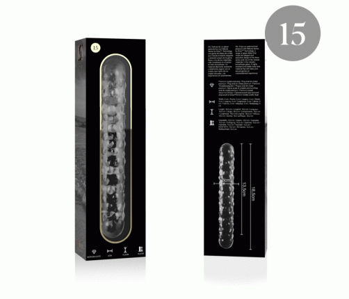 NEBULA SERIES BY IBIZA - MODEL 15 DILDO BOROSILICATE GLASS CLEAR 18.5 CM -O- 3 CM