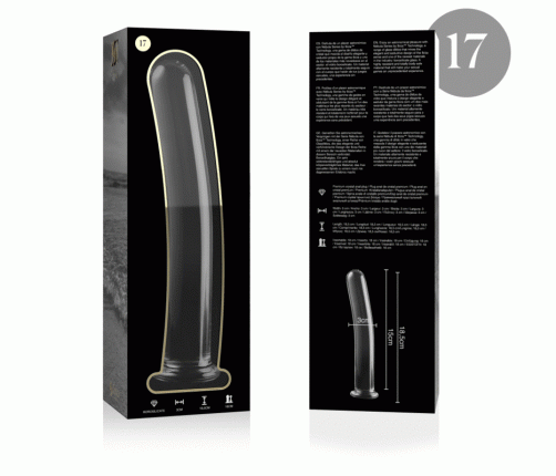 NEBULA SERIES BY IBIZA - MODEL 17 DILDO BOROSILICATE GLASS CLEAR 18.5 CM -O- 3 CM
