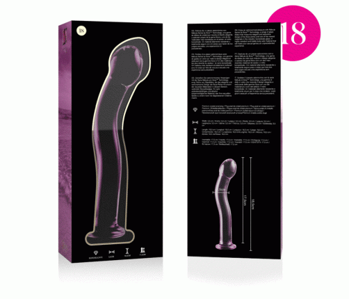 NEBULA SERIES BY IBIZA - MODEL 18 DILDO BOROSILICATE GLASS PINK 18.5 CM -O- 3.5 CM