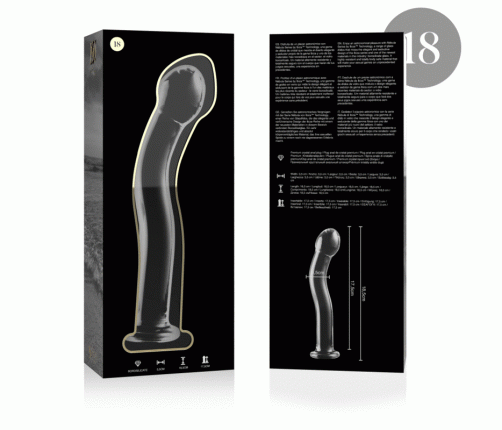 NEBULA SERIES BY IBIZA - MODEL 18 DILDO BOROSILICATE GLASS CLEAR 18.5 CM -O- 3.5 CM