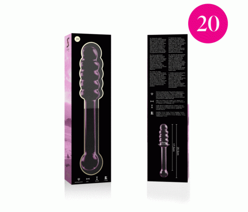 NEBULA SERIES BY IBIZA - MODEL 20 DILDO BOROSILICATE GLASS PINK 20.5 CM -O- 3 CM