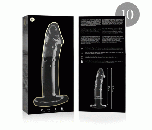 NEBULA SERIES BY IBIZA - MODEL 19 DILDO BOROSILICATE GLASS CLEAR 18.5 CM -O- 4 CM
