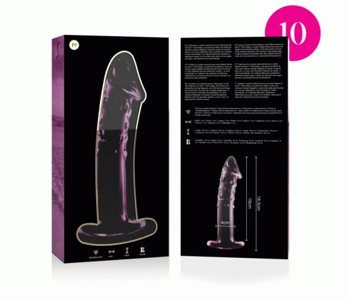 NEBULA SERIES BY IBIZA - MODEL 19 DILDO BOROSILICATE GLASS PINK 18.5 CM -O- 4 CM