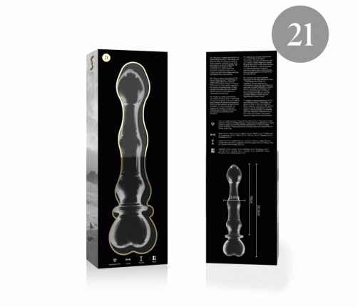 NEBULA SERIES BY IBIZA - MODEL 21 DILDO BOROSILICATE GLASS CLEAR 20.5 CM -O- 3.5 CM