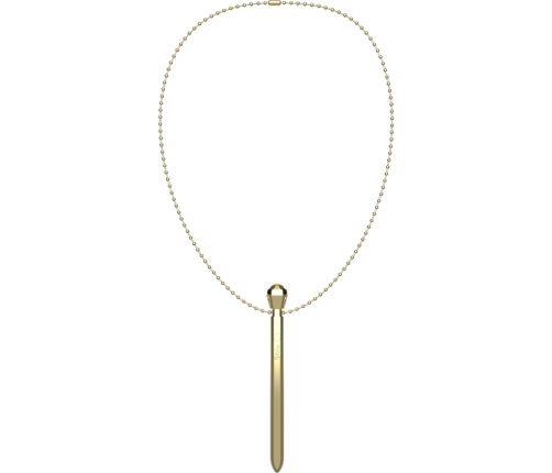 IBIZA - CLIT POCKET STIMULATOR NECKLACE USB CHARGER 12 VIBRATION MODES GOLDEN 12,2 X 1,5
