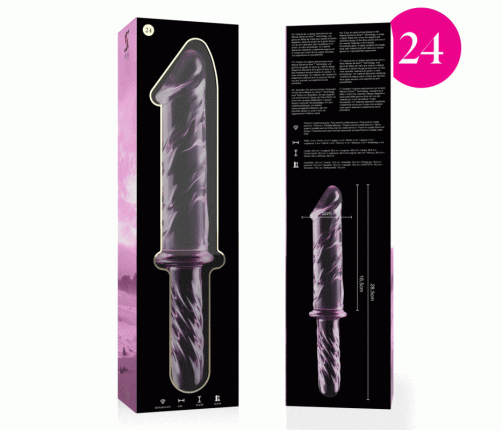 NEBULA SERIES BY IBIZA - MODEL 24 DILDO BOROSILICATE GLASS PINK 28.5 CM -O- 5 CM
