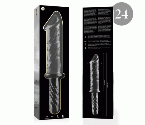 NEBULA SERIES BY IBIZA - MODEL 24 DILDO BOROSILICATE GLASS CLEAR 28.5 CM -O- 5 CM