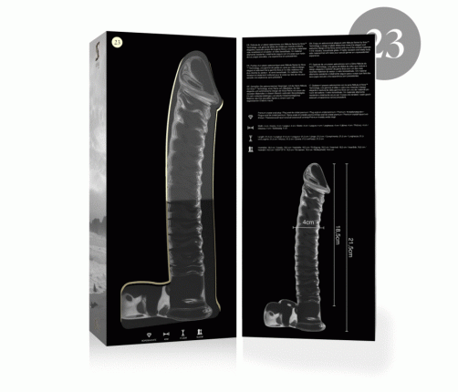 NEBULA SERIES BY IBIZA - MODEL 23 DILDO BOROSILICATE GLASS CLEAR 21.5 CM -O- 4 CM