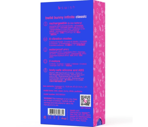 B SWISH - BWILD BUNNY INFINITE CLASSIC VIBRADOR RECARGABLE SILICONA AZUL