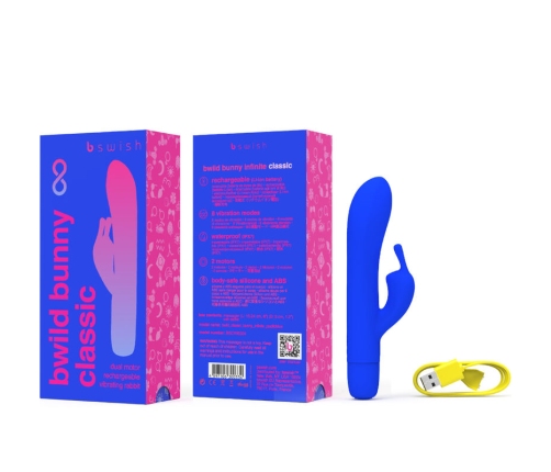 B SWISH - BWILD BUNNY INFINITE CLASSIC VIBRADOR RECARGABLE SILICONA AZUL