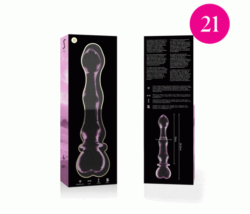 NEBULA SERIES BY IBIZA - MODEL 21 DILDO BOROSILICATE GLASS PINK 20.5 CM -O- 3.5 CM