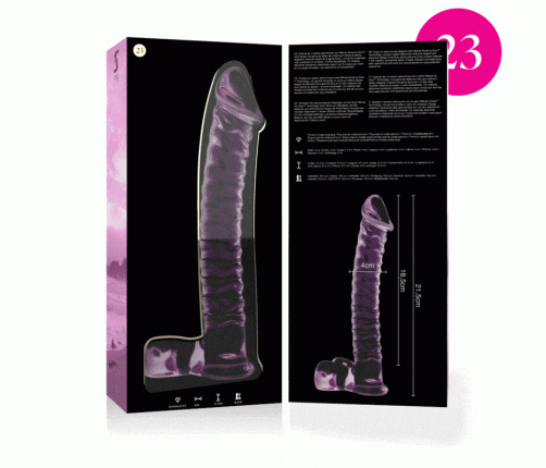 NEBULA SERIES BY IBIZA - MODEL 23 DILDO BOROSILICATE GLASS PINK 21.5 CM -O- 4 CM