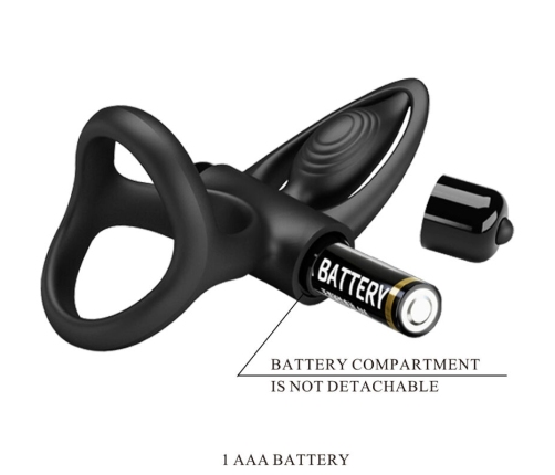 PRETTY LOVE - VIBRATING RING 10 VIBRATIONS BLACK SILICONE