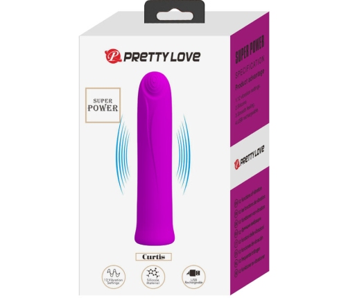 PRETTY LOVE - CURTIS MINI VIBRADOR SUPER POWER 12 VIBRACIONES SILICONA VIOLETA