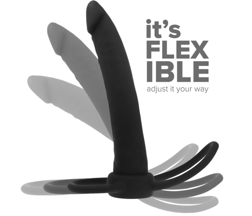 MYTHOLOGY - COBI ONYX ANAL DILDO WITH COCK AND TESTICLE RING 13 SILICONE CM