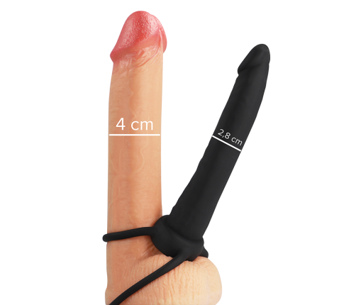 MYTHOLOGY - COBI ONYX ANAL DILDO WITH COCK AND TESTICLE RING 13 SILICONE CM