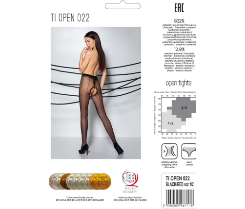 PASSION - TIOPEN 022 BLACK/RED TIGHTS 1/2 20 DEN