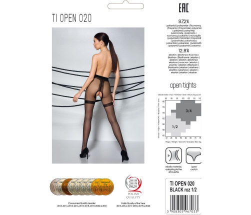 PASSION - TIOPEN 020 BLACK TIGHTS 3/4 20 DEN