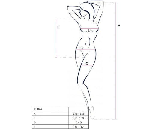 PASSION - BS094 WHITE BODYSTOCKING ONE SIZE