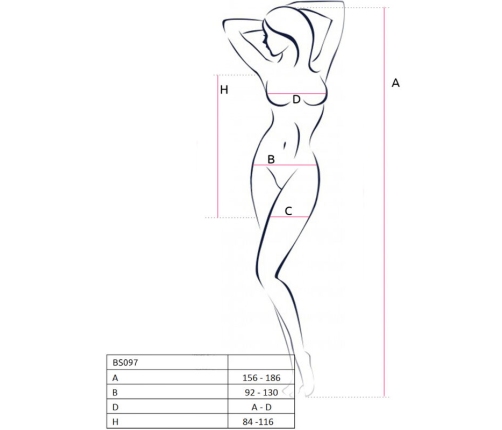 PASSION - BS097 RED BODYSTOCKING ONE SIZE