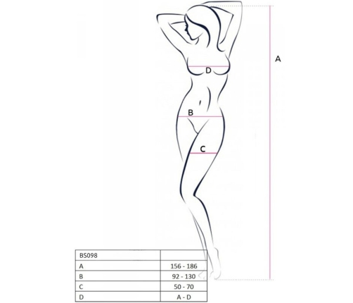 PASSION - BS098 BLACK BODYSTOCKING ONE SIZE