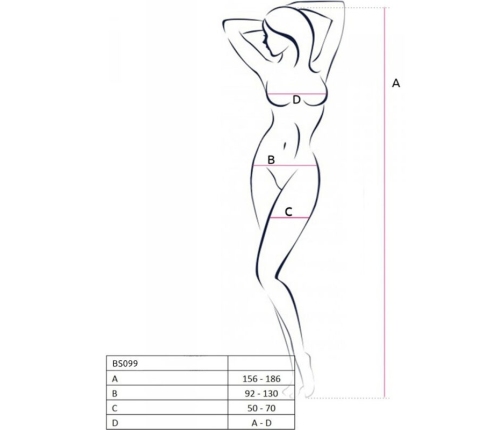 PASSION - BS099 RED BODYSTOCKING ONE SIZE