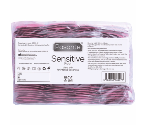 PASANTE - PRESERVATIVO SENSITIVE BOLSA 144 UNIDADES
