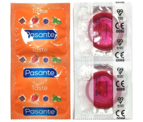 PASANTE - CONDOMS FLAVOR STRAWBERRY BAG 144 UNITS