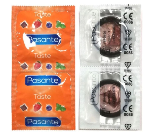 PASANTE - CONDOMS FLAVOR CHOCOLATE TEMPTATION BAG 144 UNITS