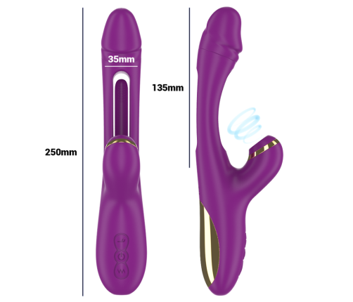 INTENSE - ATENEO RECHARGEABLE MULTIFUNCTION VIBRATOR 7 VIBRATIONS WITH OSCILLATING TONGUE AND PURPLE SUCTION