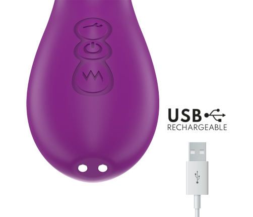 INTENSE - ATENEO RECHARGEABLE MULTIFUNCTION VIBRATOR 7 VIBRATIONS WITH OSCILLATING TONGUE AND PURPLE SUCTION