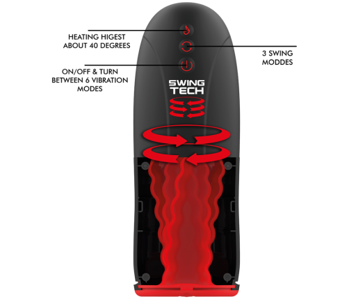 JAMYJOB - SWING-R HEATING EFFECT, SWING TECH AND VIBRATION MASTURBATOR