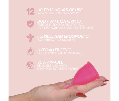 INTIMICHIC - MENSTRUAL CUP MEDICAL GRADE SILICONE - SIZE S