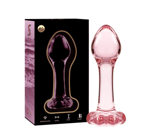 NEBULA SERIES BY IBIZA - MODEL 2 ANAL PLUG BOROSILICATE GLASS PINK 11 CM -O- 3.5 CM