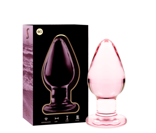 NEBULA SERIES BY IBIZA - MODEL 3 ANAL PLUG BOROSILICATE GLASS PINK 11 CM -O- 5 CM