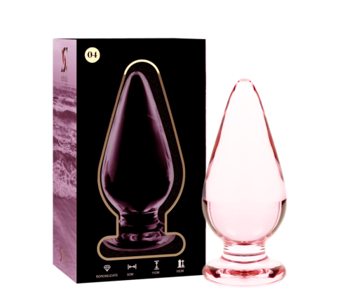 NEBULA SERIES BY IBIZA - MODEL 4 ANAL PLUG BOROSILICATE GLASS PINK 11 CM -O- 5 CM