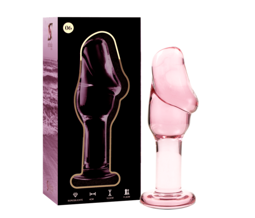 NEBULA SERIES BY IBIZA - MODEL 6 ANAL PLUG BOROSILICATE GLASS PINK 12.5 CM -O- 4 CM