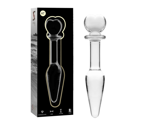 NEBULA SERIES BY IBIZA - MODEL 7 ANAL PLUG BOROSILICATE GLASS CLEAR 13.5 CM -O- 3 CM