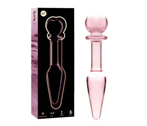 NEBULA SERIES BY IBIZA - MODEL 7 ANAL PLUG BOROSILICATE GLASS PINK 13.5 CM -O- 3 CM