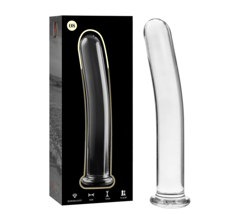 NEBULA SERIES BY IBIZA - MODEL 8 DILDO BOROSILICATE GLASS CLEAR 14.5 CM -O- 2 CM