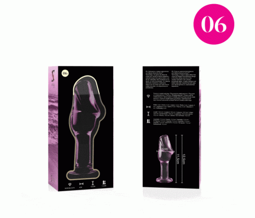 NEBULA SERIES BY IBIZA - MODEL 6 ANAL PLUG BOROSILICATE GLASS PINK 12.5 CM -O- 4 CM