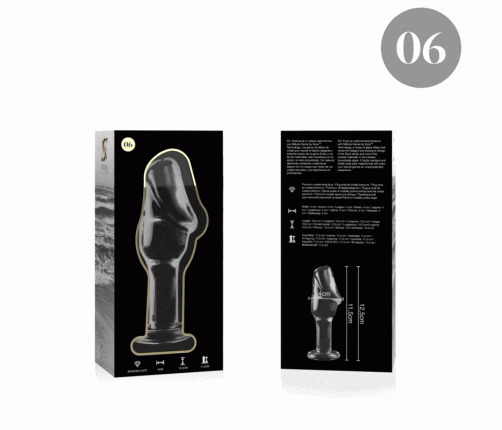 NEBULA SERIES BY IBIZA - MODEL 6 ANAL PLUG BOROSILICATE GLASS CLEAR 12.5 CM -O- 4 CM