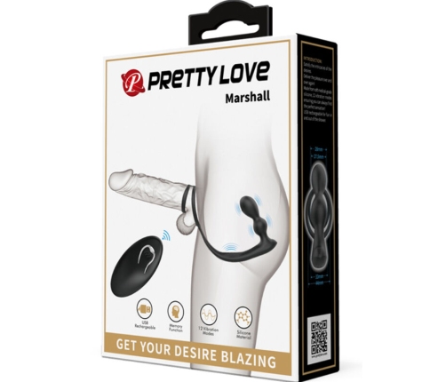 PRETTY LOVE - MARSHALL ANILLO PARA PENE + PLUG ANAL VIBRATORIO & CONTROL REMOTO