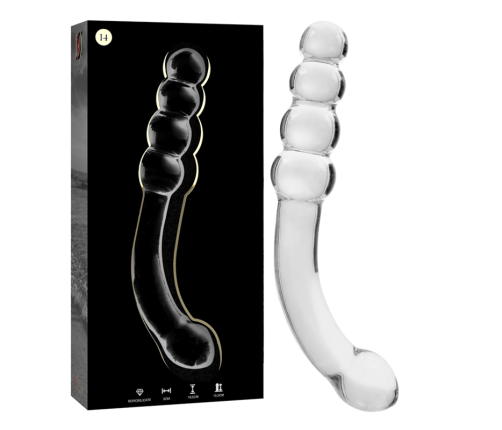 NEBULA SERIES BY IBIZA - MODEL 14 DILDO BOROSILICATE GLASS CLEAR 18.5 CM -O- 3 CM